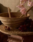 Umi Brown Wooden Salad Bowl with Matching Servers