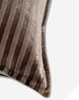Striped Brown Velvet Cushion Cover