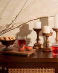 Hikari Brown Wooden Candle Holders - Set of 3