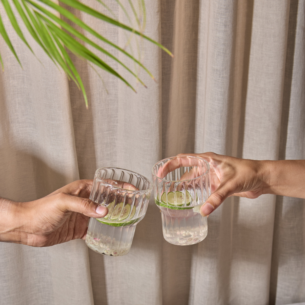 Fluted Drinking Glass - Medium (Set of 2)