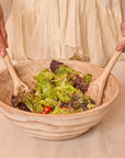 Umi Brown Wooden Salad Bowl with Matching Servers