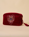 Evil Eye Maroon Makeup Pouch