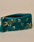 Bumble Bee Teal Pencil Pouch