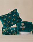 Bumble Bee Teal Utility Pouch Set of 3