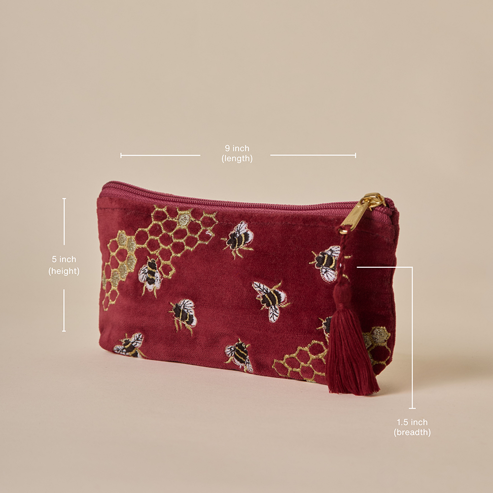 Maroon Pencil Pouch - Amaara Home