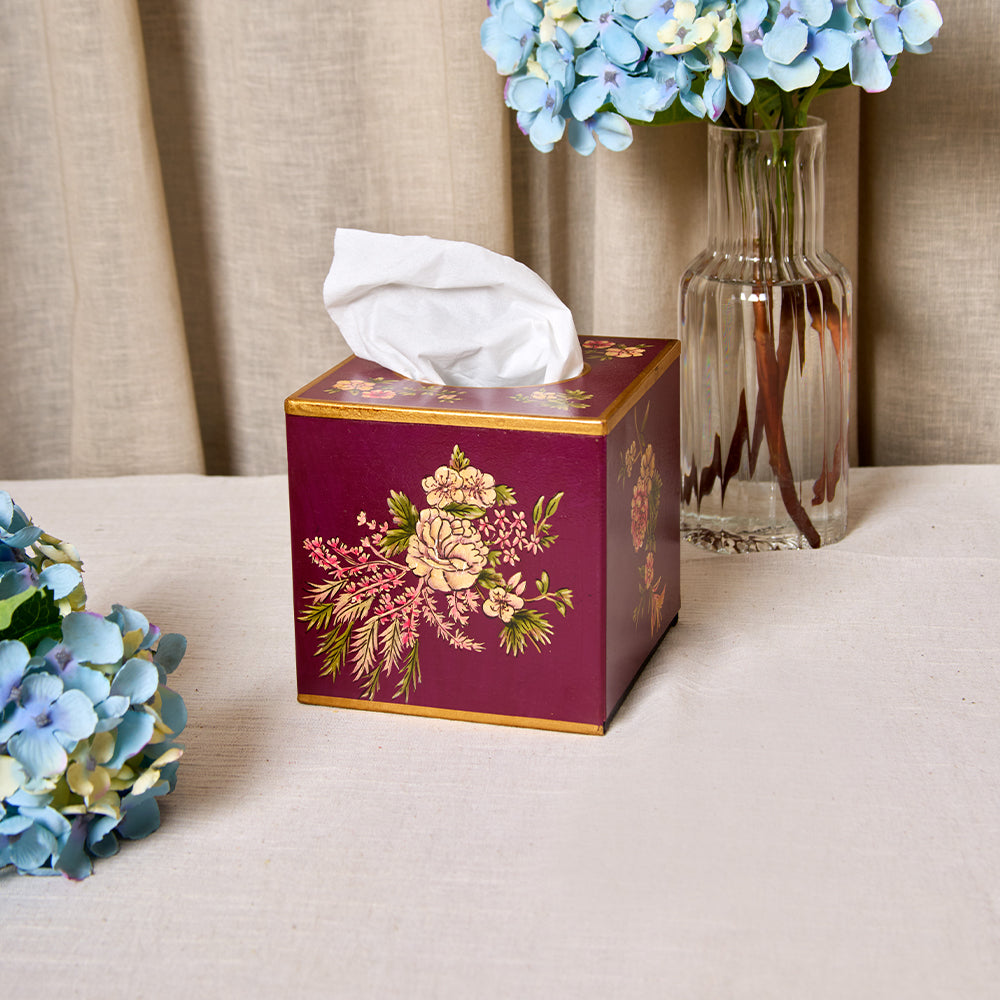 Rosa_Handpainted_Tissue_Box_Cover _Square_Amaara_Home