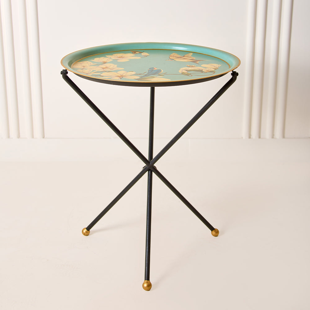 Magnolia_Handpainted_Butler_Tray _Round_Amaara_Home