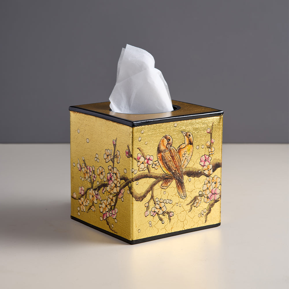 Sakura_Handpainted_Tissue_Box_Cover _Square_Amaara_Home