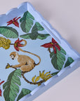 Tropica Monkeys in Mischief Blue Enameled Serving Tray