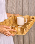 Handwoven Rattan Scalloped Décor Tray