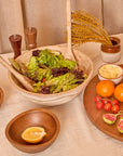 Umi Brown Wooden Salad Bowl with Matching Servers