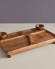 Oban Brown Wooden Serving Platter with Bowls