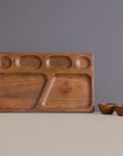 Oban Brown Wooden Serving Platter with Bowls
