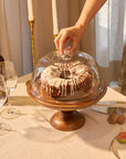 Shibui Wooden Cake Stand with Glass Cloche