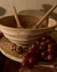 Umi Brown Wooden Salad Bowl with Matching Servers