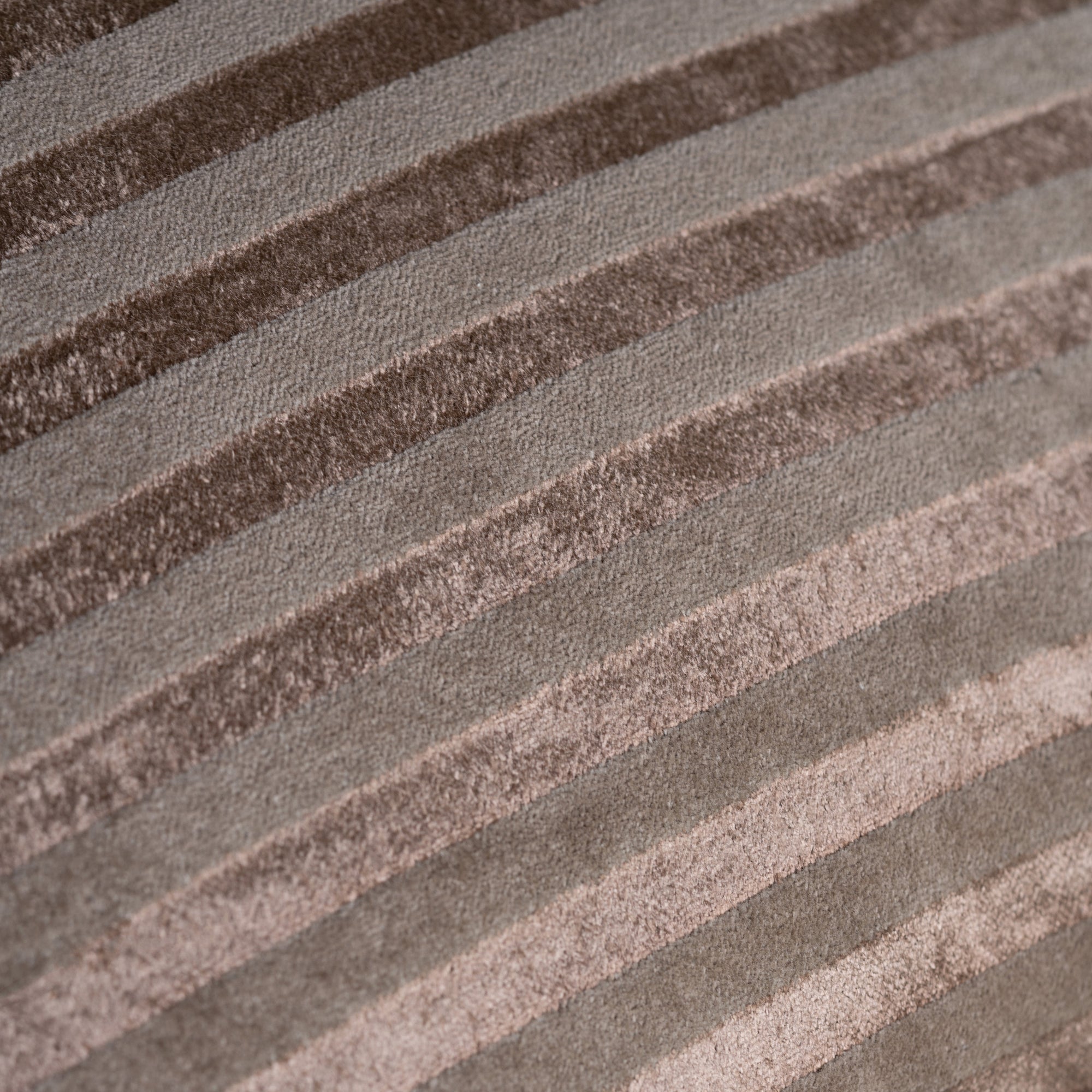 Striped Brown Velvet Cushion Cover