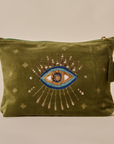 Evil Eye Olive Utility Pouch Set of 3