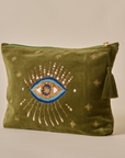 Evil Eye Olive Travel Pouch