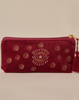Evil Eye Maroon Utility Pouch Set of 3