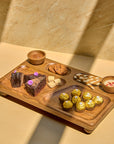 Oban Brown Wooden Serving Platter with Bowls