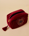 Evil Eye Maroon Makeup Pouch