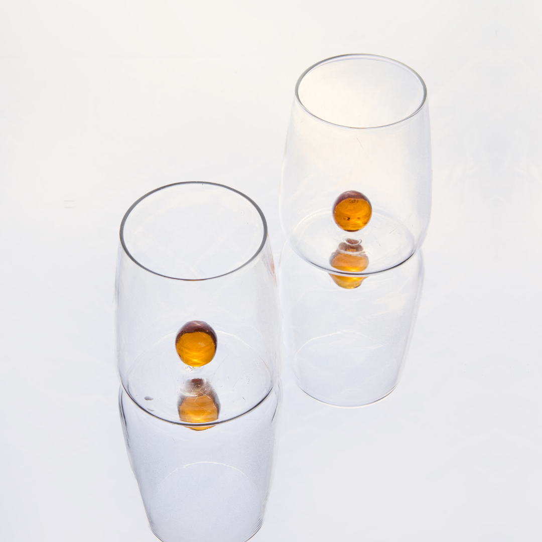 Handblown Drinking Glass - Honey (Set Of 2)