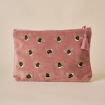 Tea Rose Pink Velvet Travel Pouch - Amaara Home