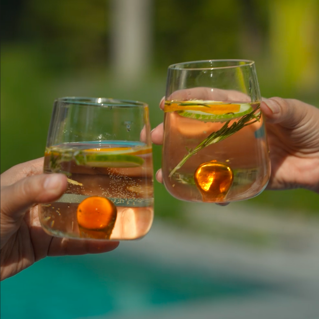 Handblown Drinking Glass - Honey (Set Of 2)