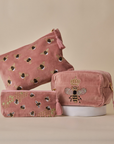 Bumble Bee Tea Rose Utility Pouch Set of 3