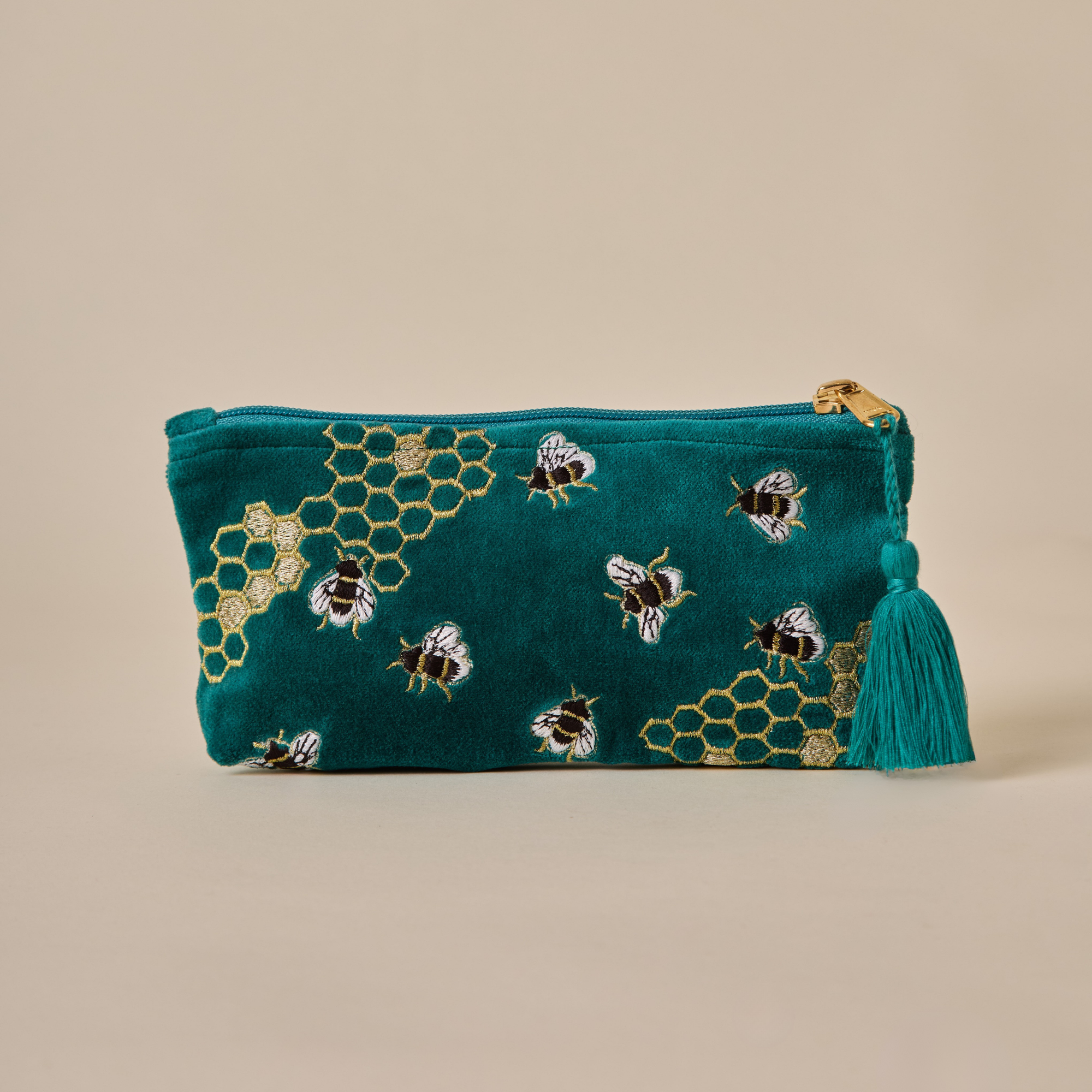 Bumble Bee Teal Utility Pouch Set of 3