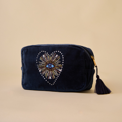 Evil Eye Makeup Bag -  Navy