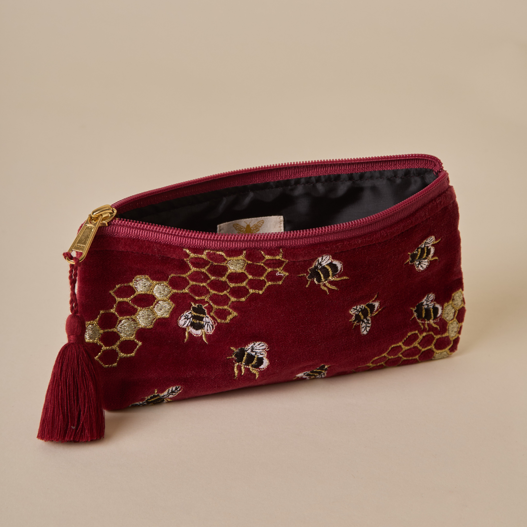 Bumble Bee Maroon Pencil Pouch