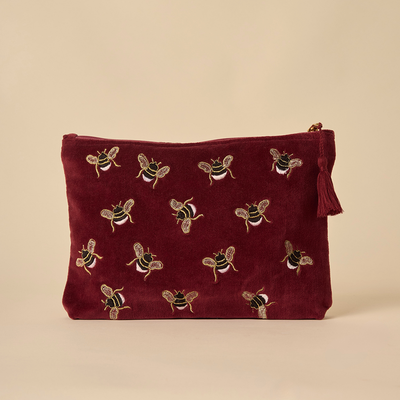 Bumble Bee Travel Pouch - Maroon