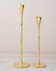 Polished Hammered Brass Candle Holder