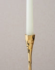 Polished Hammered Brass Candle Holder