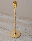 Polished Hammered Brass Candle Holder