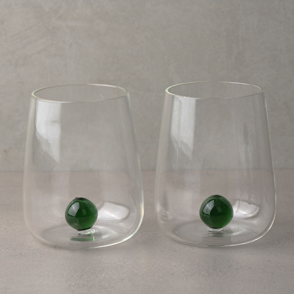 Handblown Drinking Glass - Emerald (Set Of 2)
