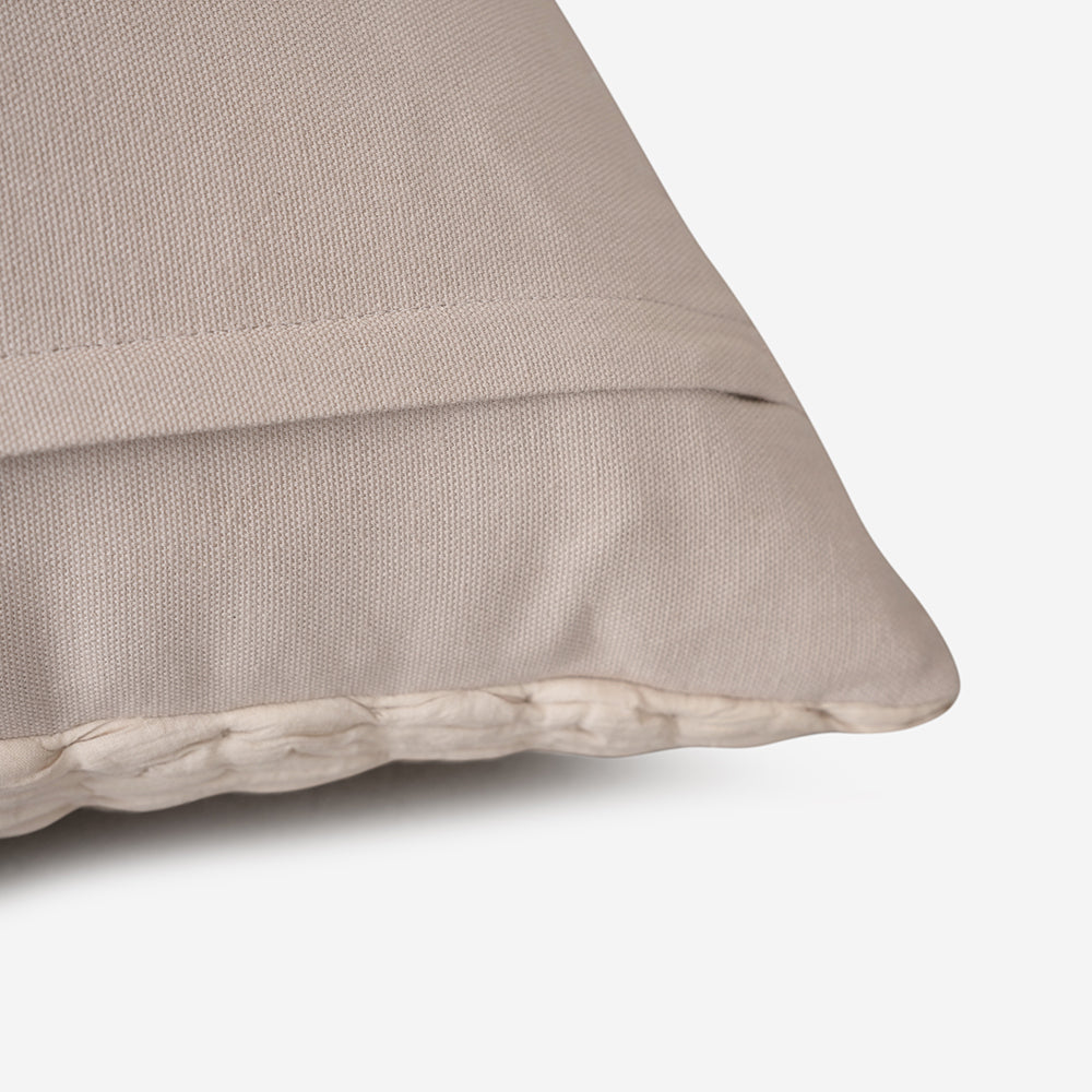 Ruched Beige Cushion Cover
