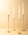 Polished Hammered Brass Candle Holder