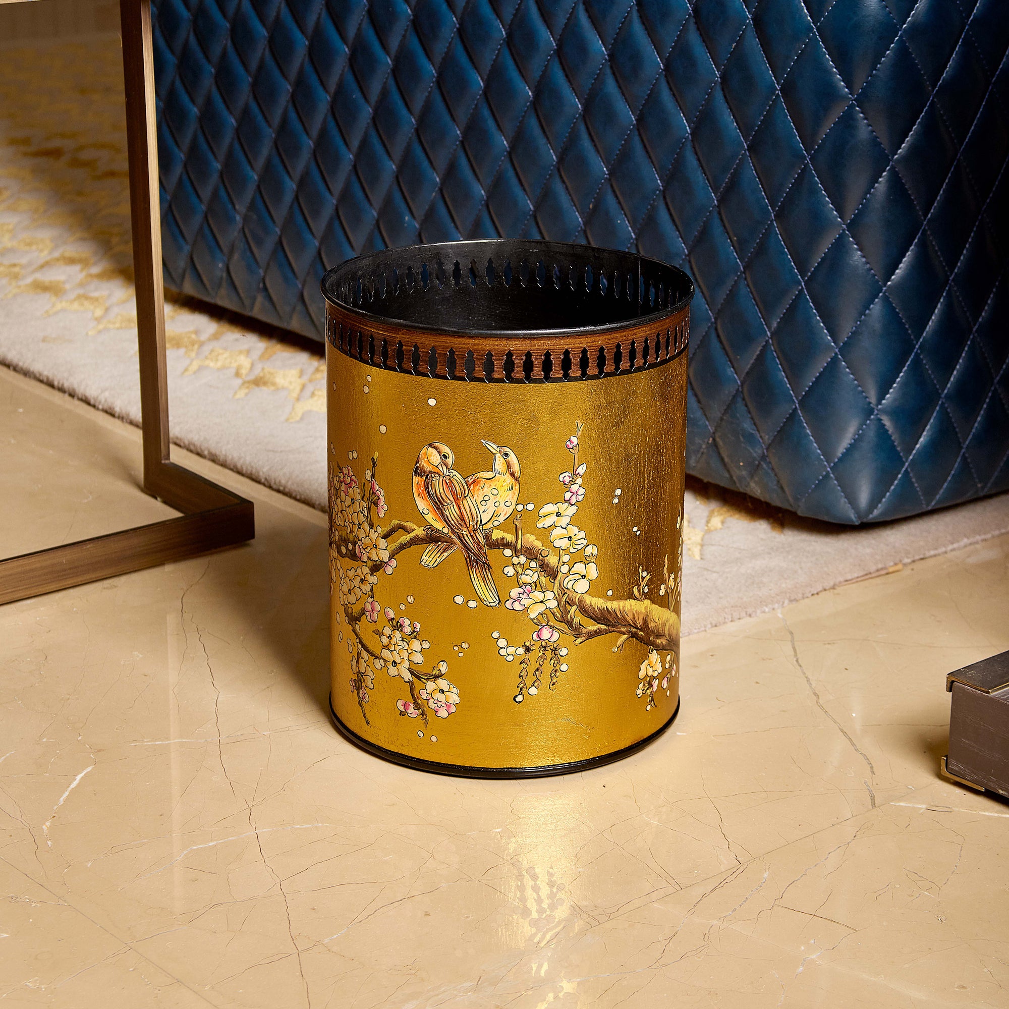 Sakura Gold Hand-Painted Planter &amp; Wastepaper Bin