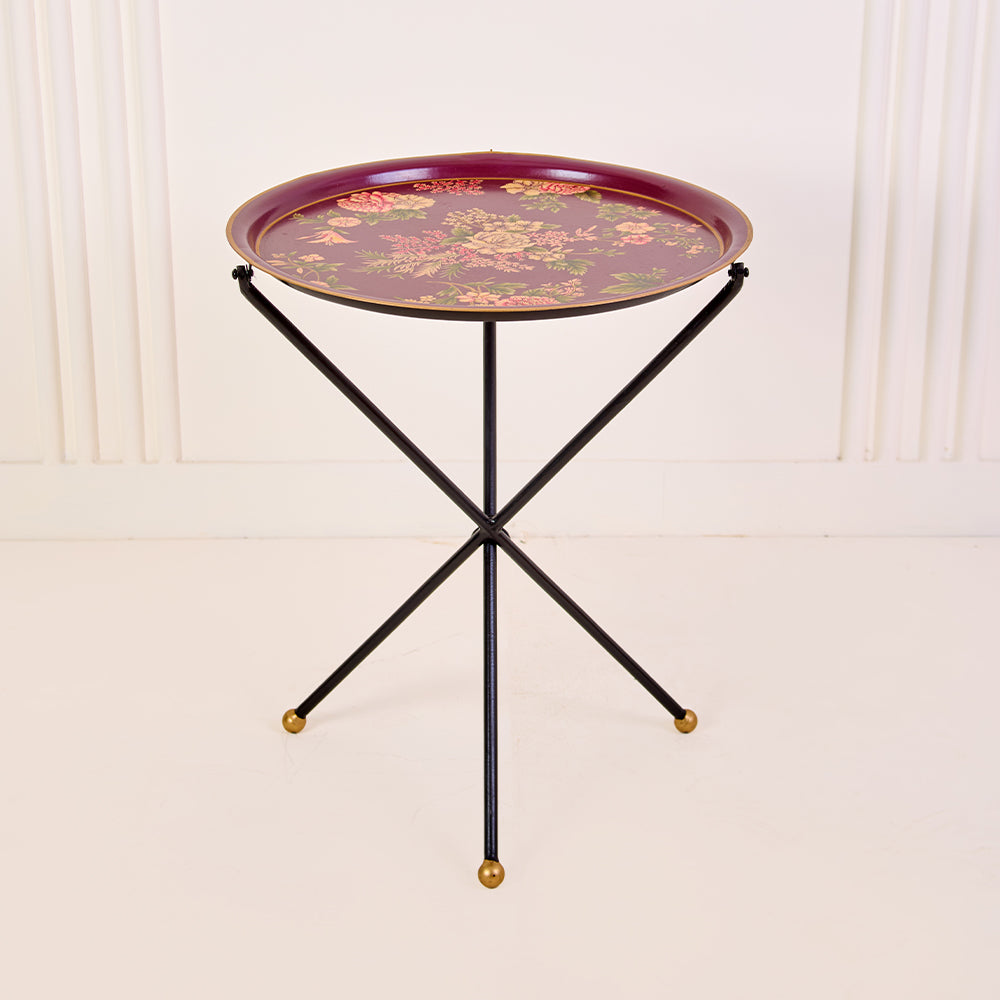 Rosa_Handpainted_Butler_Tray_Round_Amaara_Home