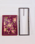Rosa Maroon Hand-Painted Rectangular Foldable Metal Tray Table