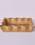 Handwoven Rattan Scalloped Décor Tray