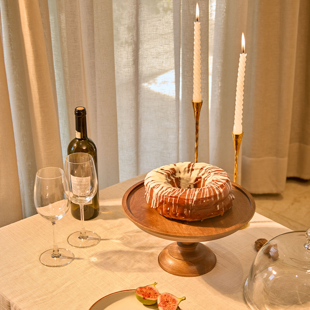 Shibui Wooden Cake Stand With Glass Cloche