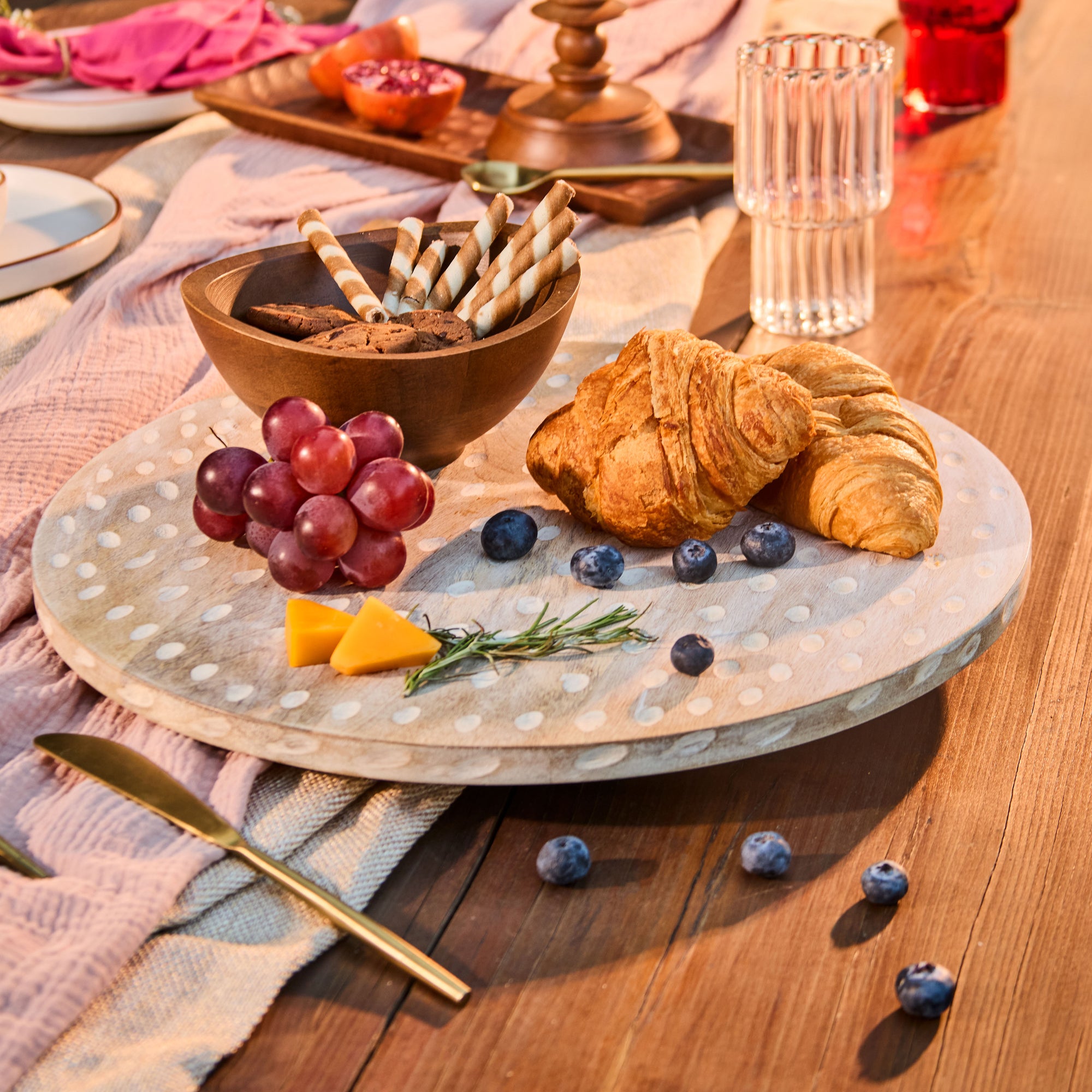Moku Brown Wooden Lazy Susan