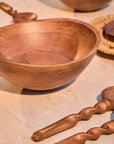 Nami Brown Wooden Salad Bowl with Matching Servers