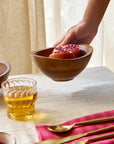 Nami Brown Wooden Acai Bowls - Set of 2