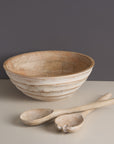 Umi Brown Wooden Salad Bowl with Matching Servers