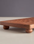 Moku Brown Rectangular Wooden Serving Platter & Cheese Knives Set