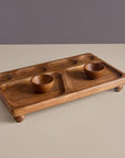 Oban Brown Wooden Serving Platter with Bowls
